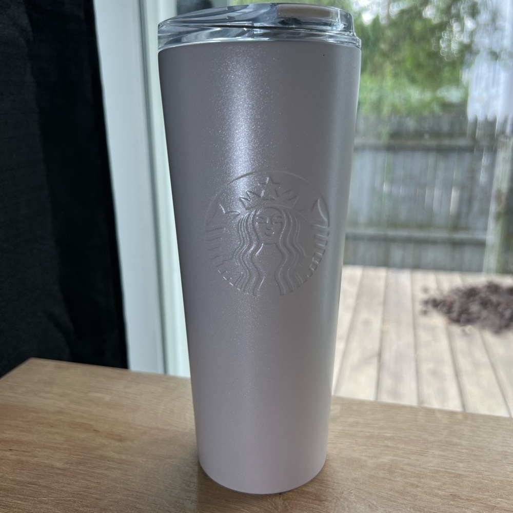 Starbucks Pearl White Stainless Steel Travel Mug